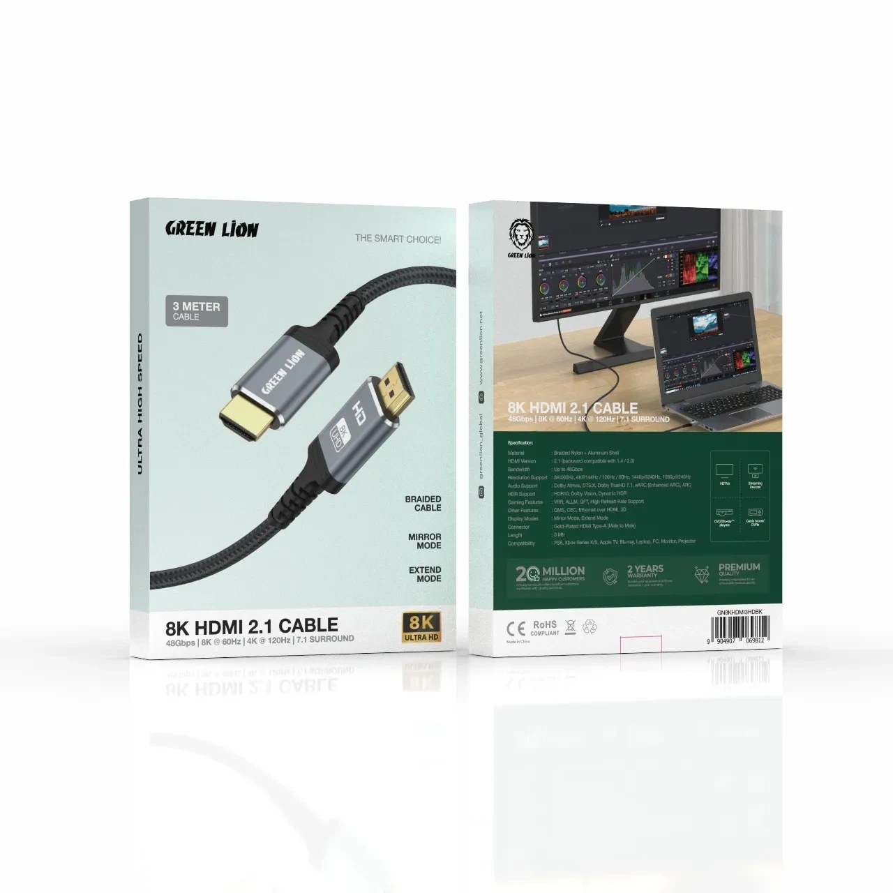 کابل HDMI 2.1 ارلدام 8K مدل W30 طول 3 متر