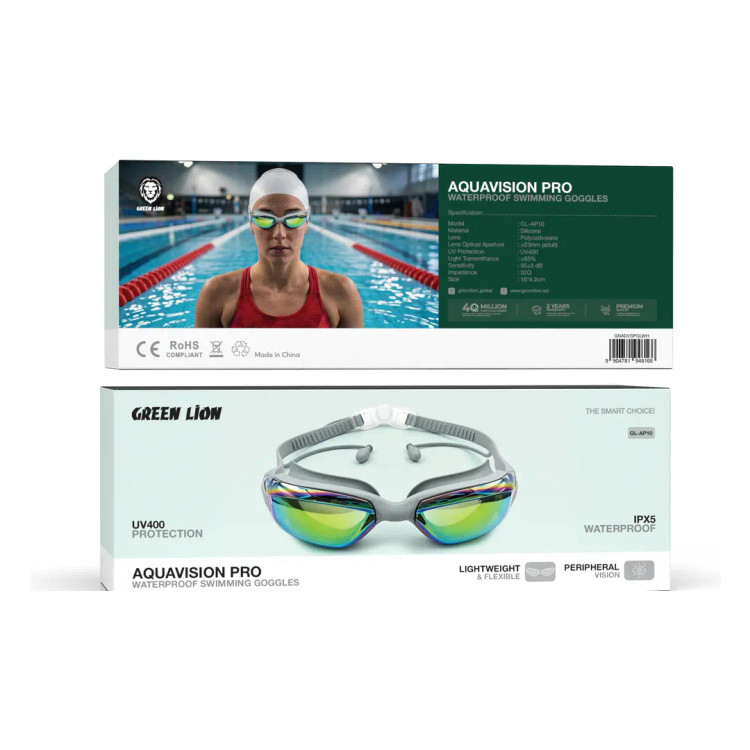 عینک شنا ضد آب گرین لاین Aqua Vision مدل GNAQUVSNGLGY